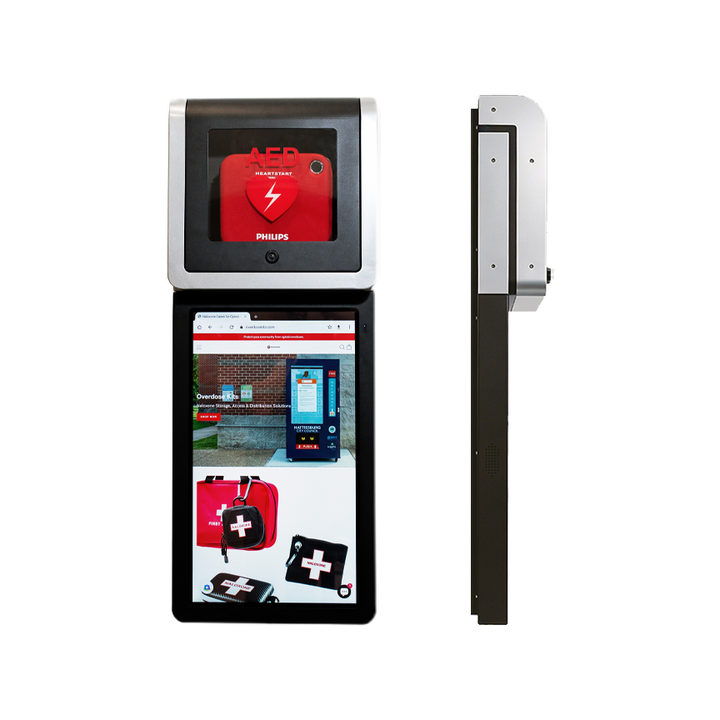 Safe Station AED Cabinet with 27" Display – Wall Mount Public Access Defibrillator Storage