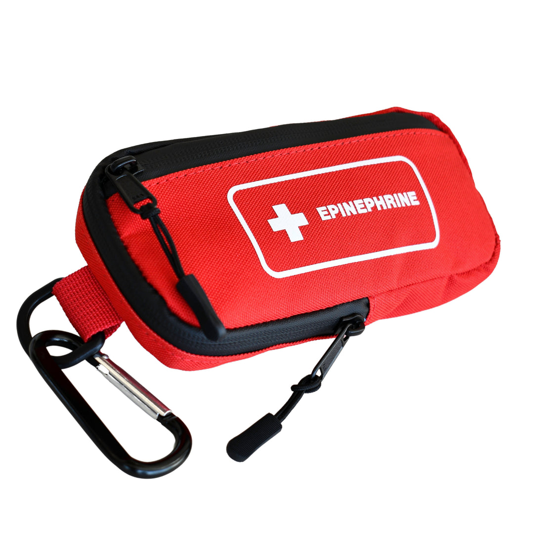 EpiPen Insulated Carry Case | Slim & Compact Design Holds 2 EpiPens & Medical Accessories | Made of Heavy Duty Canvas | Carabiner & Medical Id Card Included