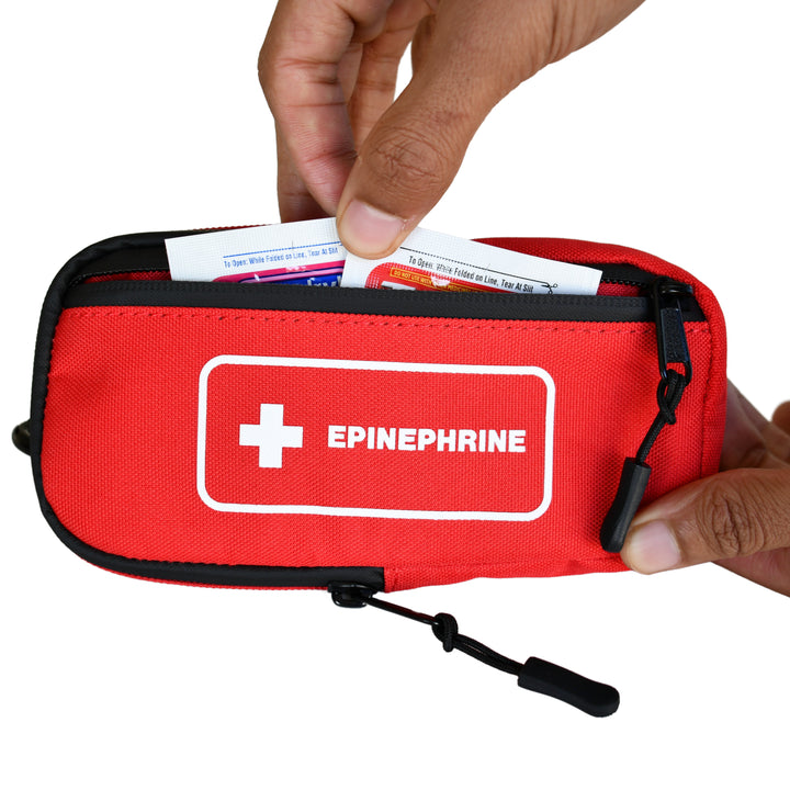 EpiPen Insulated Carry Case | Slim & Compact Design Holds 2 EpiPens & Medical Accessories | Made of Heavy Duty Canvas | Carabiner & Medical Id Card Included