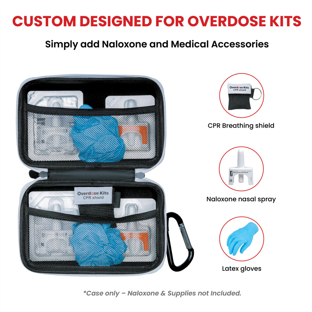 Naloxone Hard Shell Case for Overdose Kits | Holds Two Naloxone Nasal Sprays