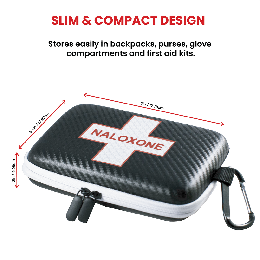 Naloxone Hard Shell Case for Overdose Kits | Holds Two Naloxone Nasal Sprays