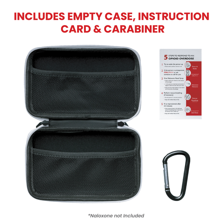 Naloxone Hard Shell Case for Overdose Kits | Holds Two Naloxone Nasal Sprays