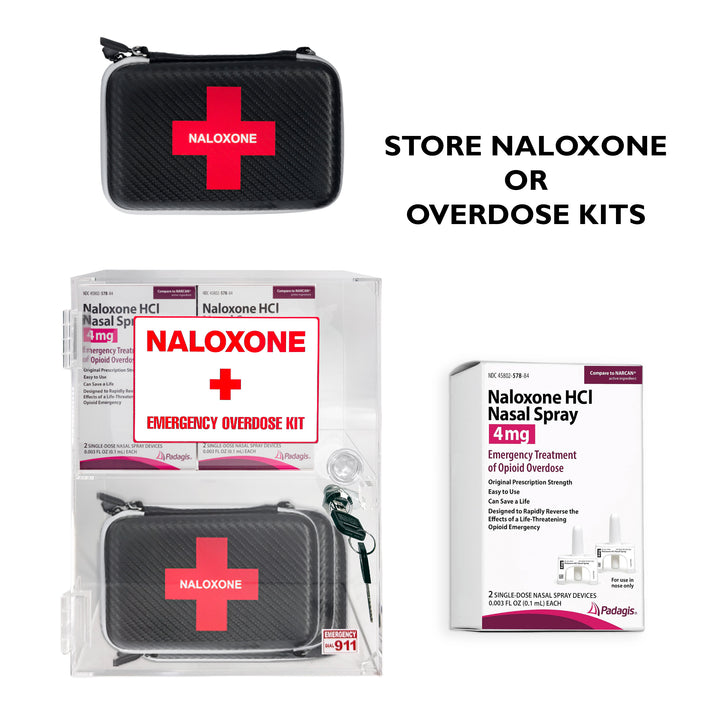 Naloxone & Bleeding Control Kit Emergency Wall Mount Cabinet (Clear)