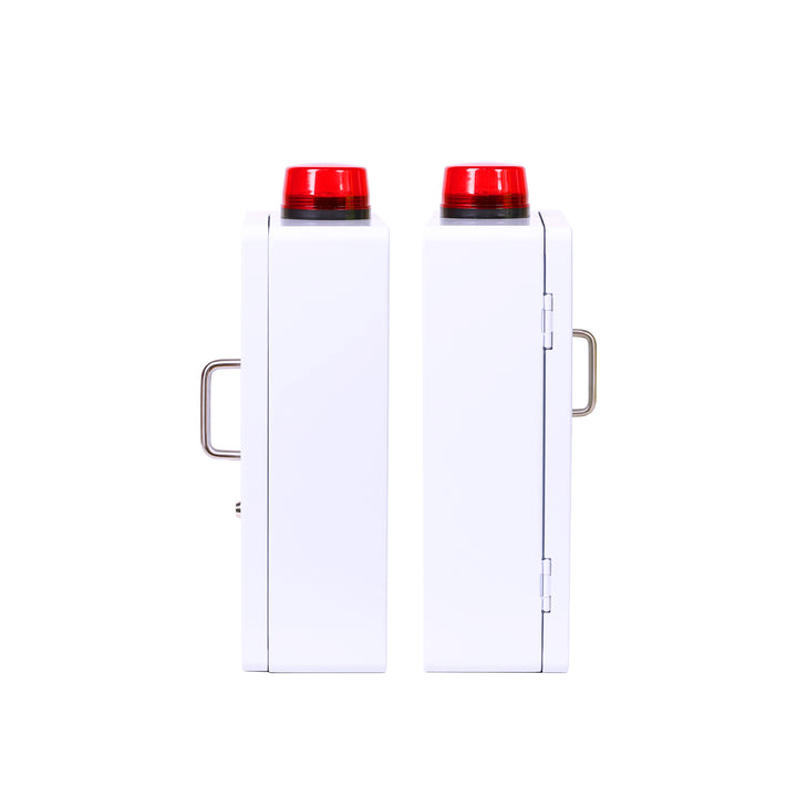 Large Naloxone Emergency Kit Cabinet - First Aid & Naloxone Compartments - White / Alarm & Lock -  12