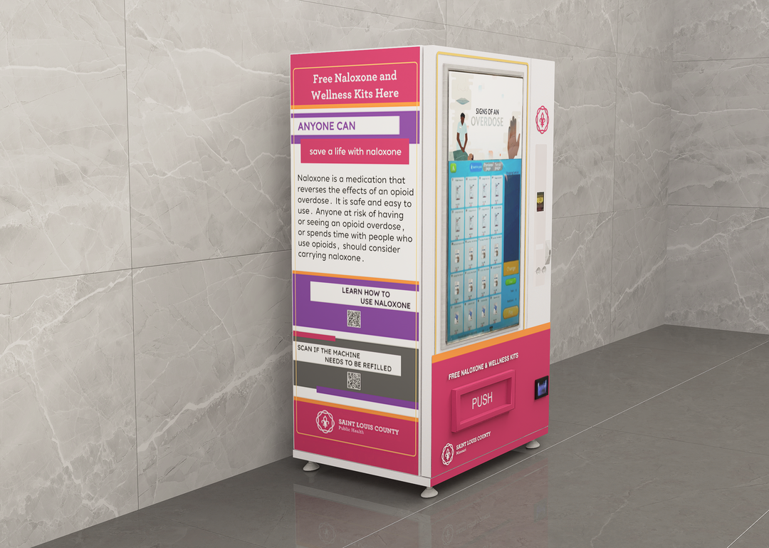 Naloxone Vending Machine with Video Screen