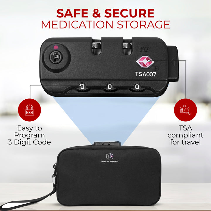 Medication Travel Pouch with TSA Combination Lock