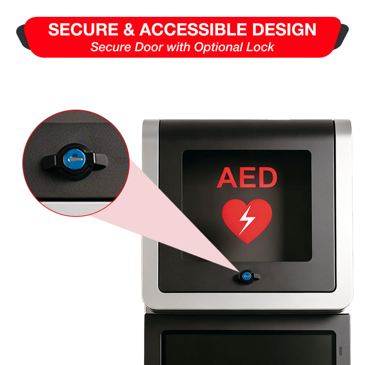 Safe Station AED Cabinet with 27" Display – Wall Mount Public Access Defibrillator Storage