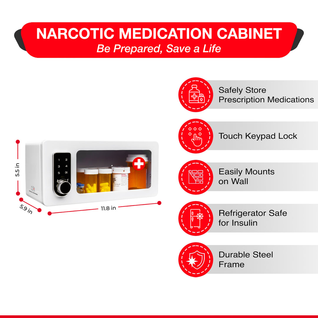 Medicine Lock Box Cabinet with Electronic Touch Keypad Lock - Default Title -  4