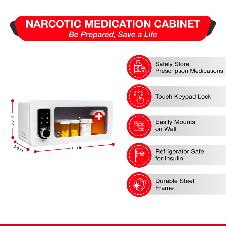 Medicine Lock Box Cabinet with Electronic Touch Keypad Lock - Default Title -  4