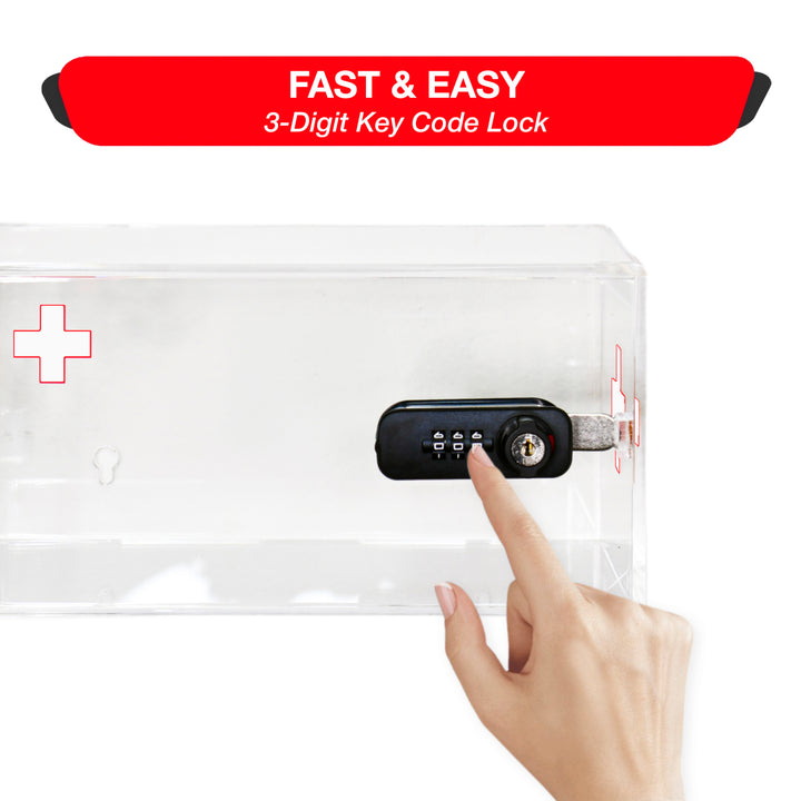 Medicine Lock Box Wall Mount Cabinet with Combination Keypad Lock - Default Title -  9