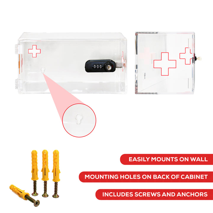 Medicine Lock Box Wall Mount Cabinet with Combination Keypad Lock - Default Title -  6