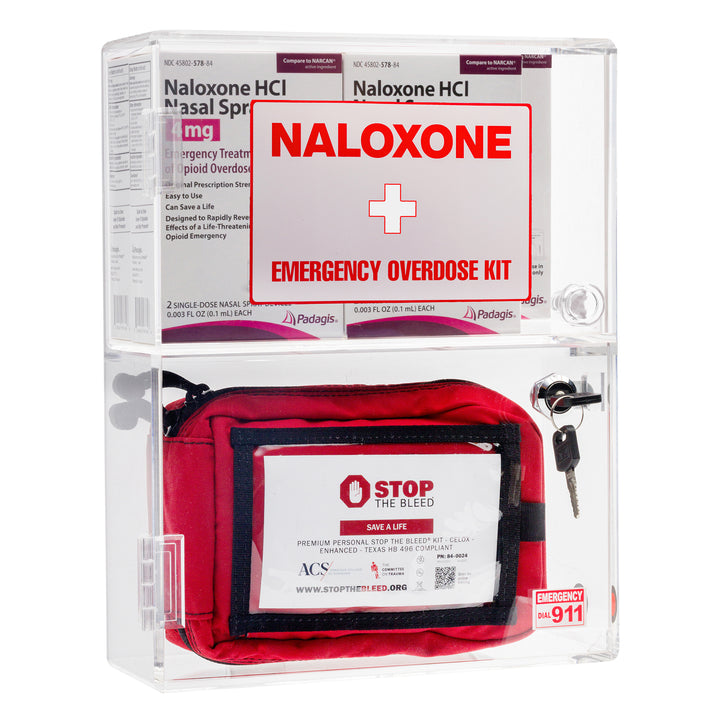 Naloxone & Bleeding Control Kit Cabinet  (Clear Acrylic) - Default Title -  5