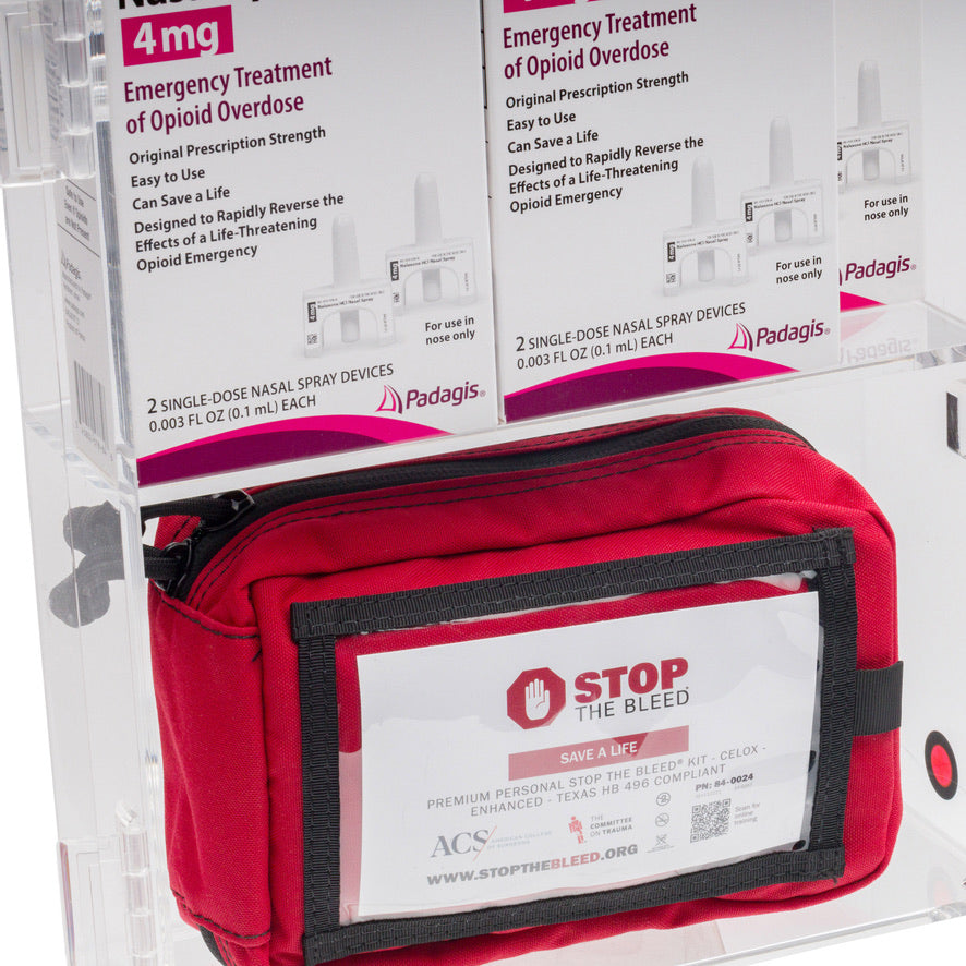 Naloxone & Bleeding Control Kit Cabinet  (Clear Acrylic) - Default Title -  6