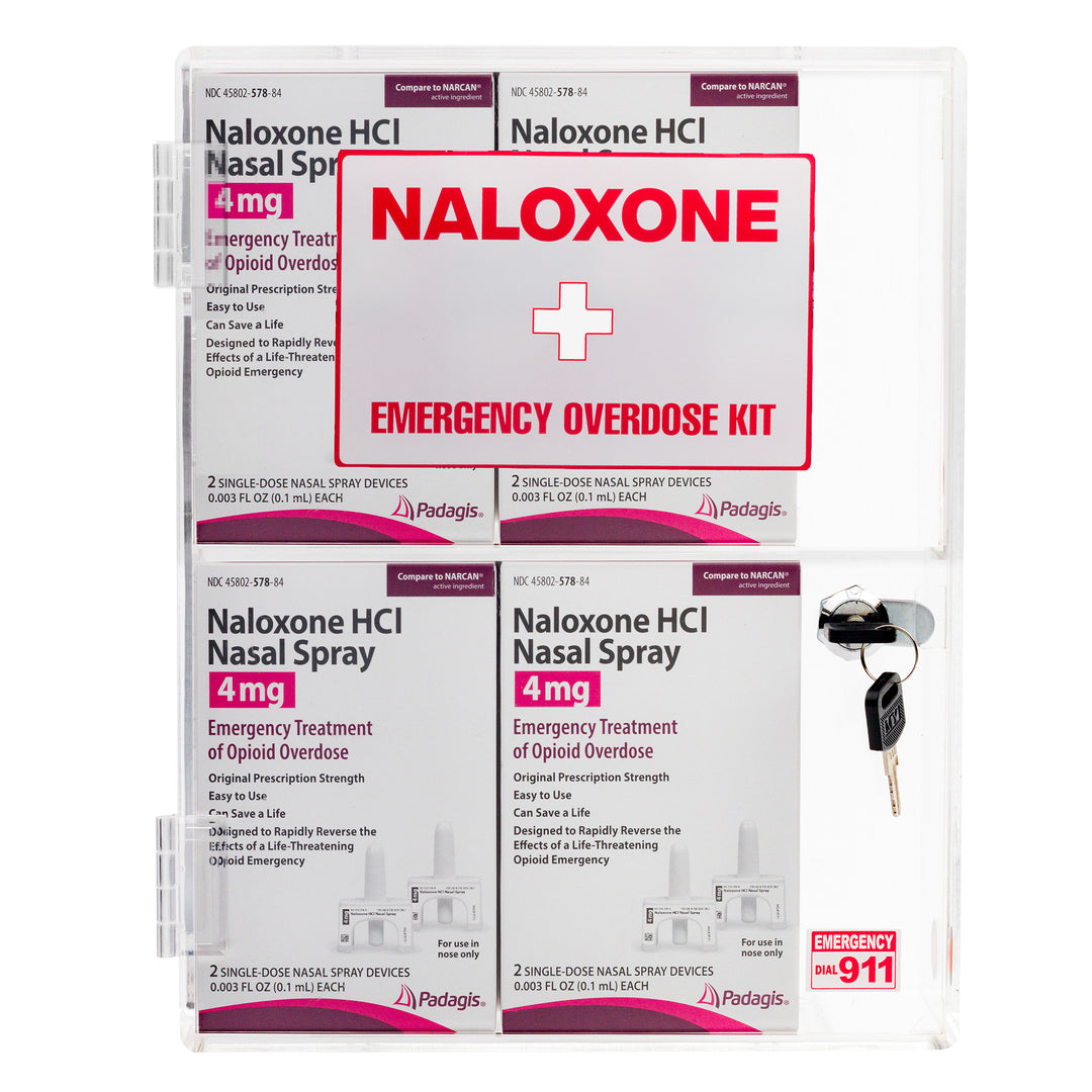 Naloxone & Bleeding Control Kit Cabinet  (Clear Acrylic) - Default Title -  1