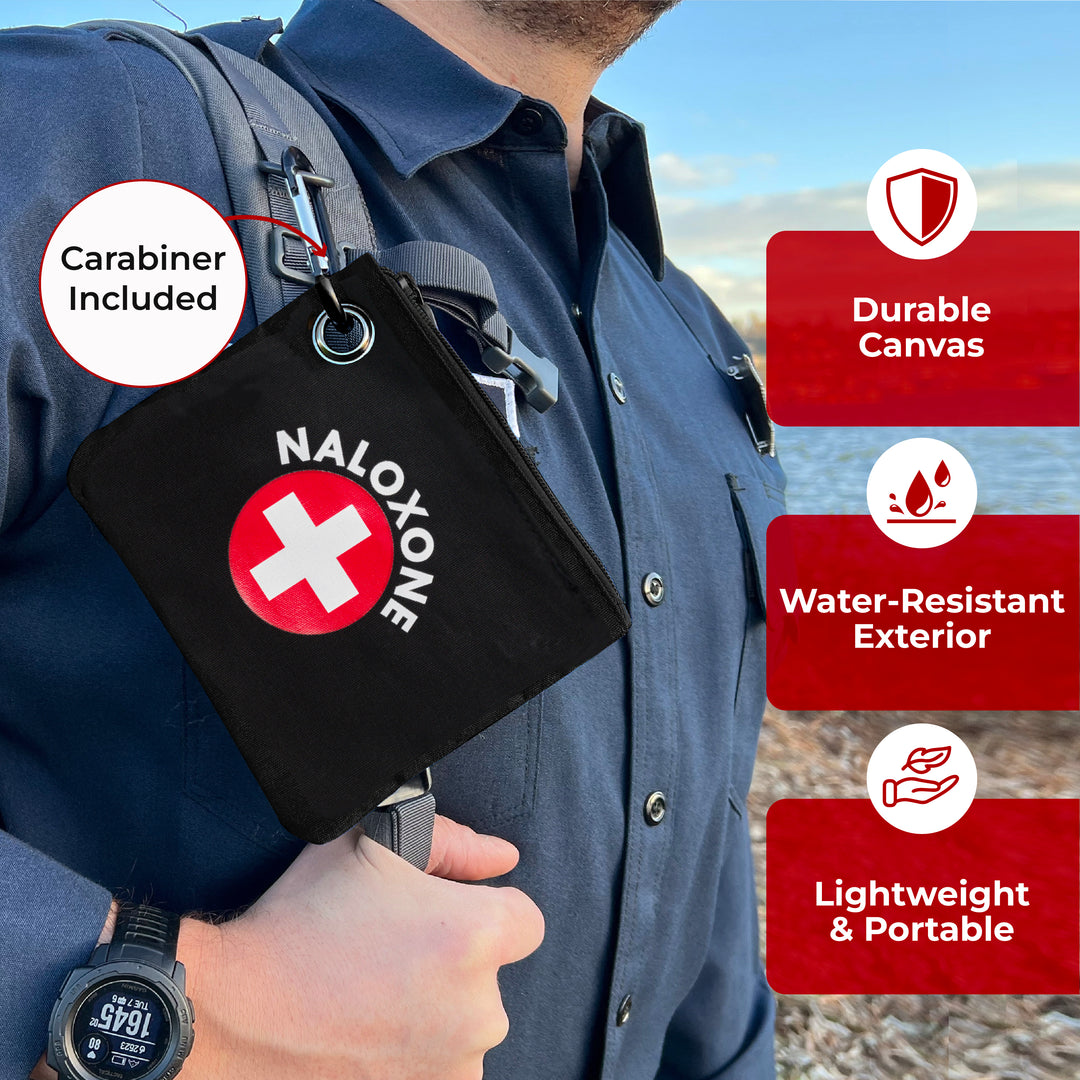 Naloxone Canvas Bag – Compact Overdose Kit Pouch - Cross / Black / Single -  92709303