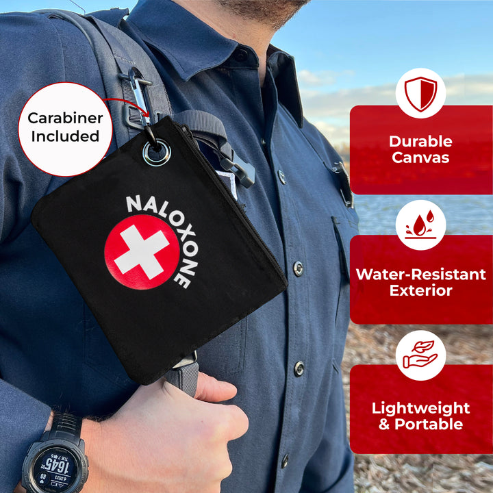 Naloxone Canvas Bag – Compact Overdose Kit Pouch - Cross / Black / Single -  92709303