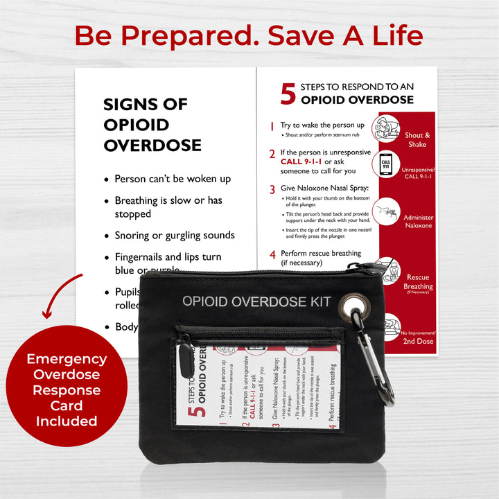 Naloxone Canvas Bag – Compact Overdose Kit Pouch - Cross / Black / Single -  91278704