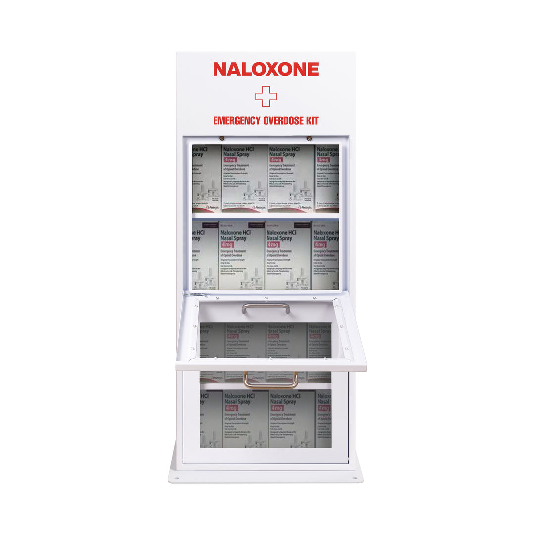 Naloxone Distribution Metal Box - Holds 100 Boxes - Heating Available - Standard (No Heating)-Heating Included -  3