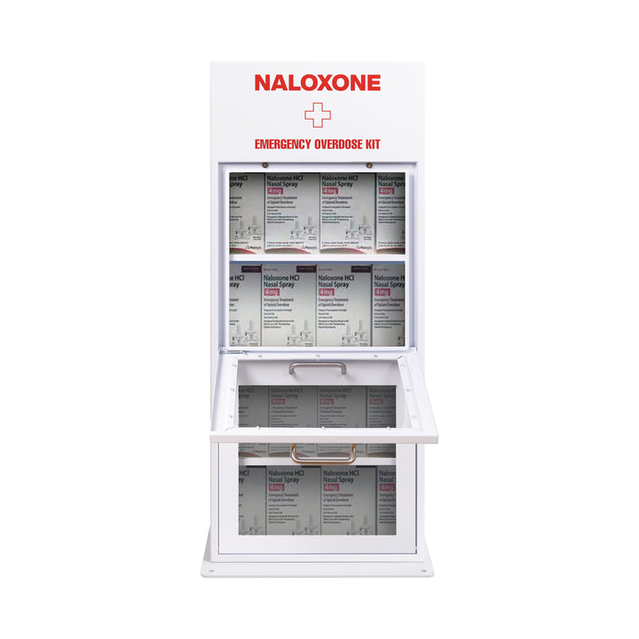Naloxone Distribution Metal Box - Holds 100 Boxes - Heating Available - Standard (No Heating)-Heating Included -  3