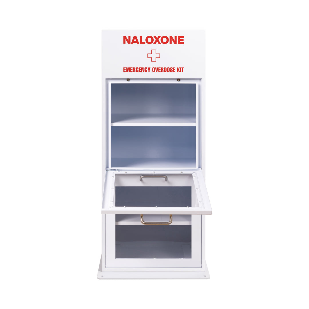Naloxone Distribution Metal Box - Holds 100 Boxes - Heating Available - Standard (No Heating)-Heating Included -  10