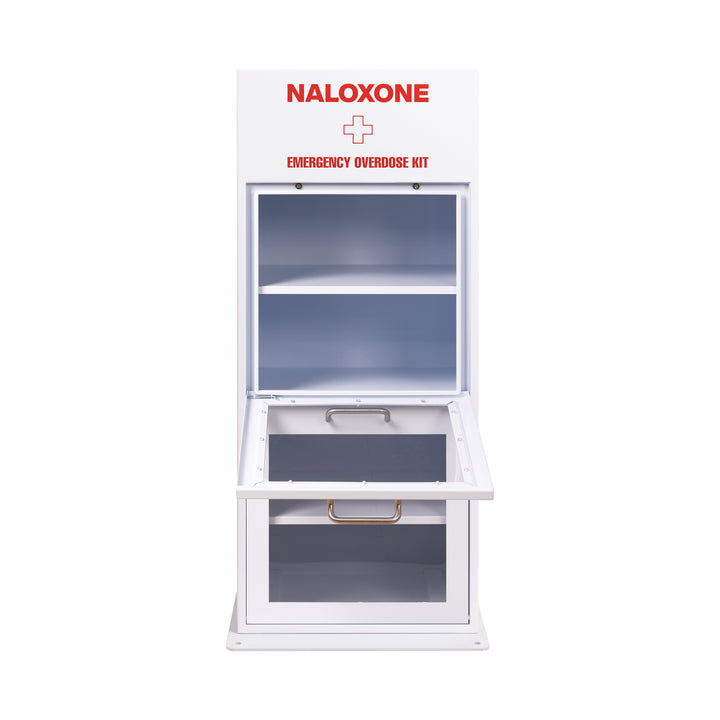 Naloxone Distribution Metal Box - Holds 100 Boxes - Heating Available - Standard (No Heating)-Heating Included -  10