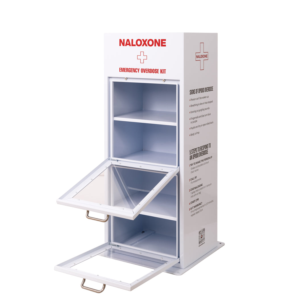 Naloxone Distribution Metal Box - Holds 100 Boxes - Heating Available - Standard (No Heating)-Heating Included -  7