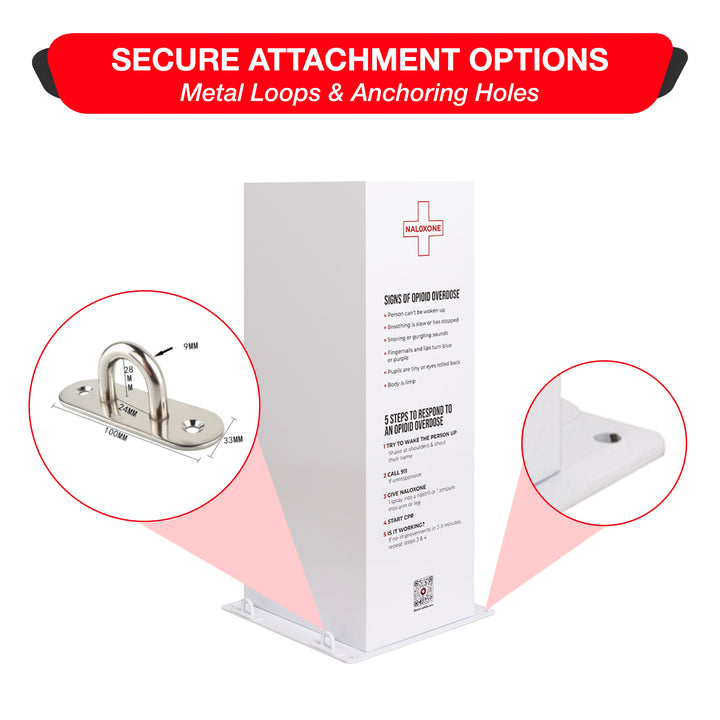 Naloxone Distribution Metal Box - Holds 100 Boxes - Heating Available - Standard (No Heating)-Heating Included -  5