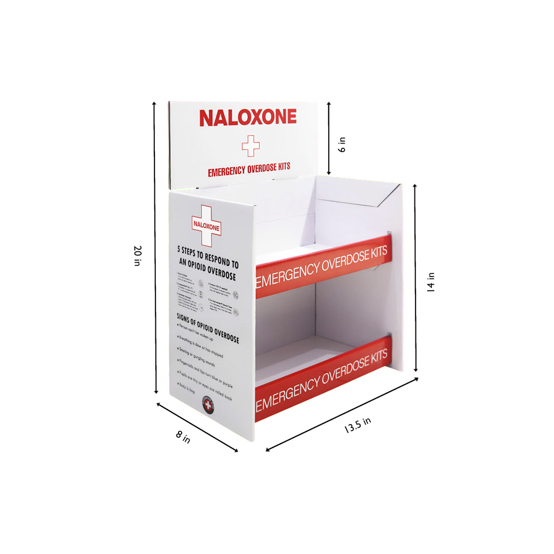 Naloxone Distribution Tabletop Stand - Holds 24 Boxes of Naloxone - Short Table Stand -  4