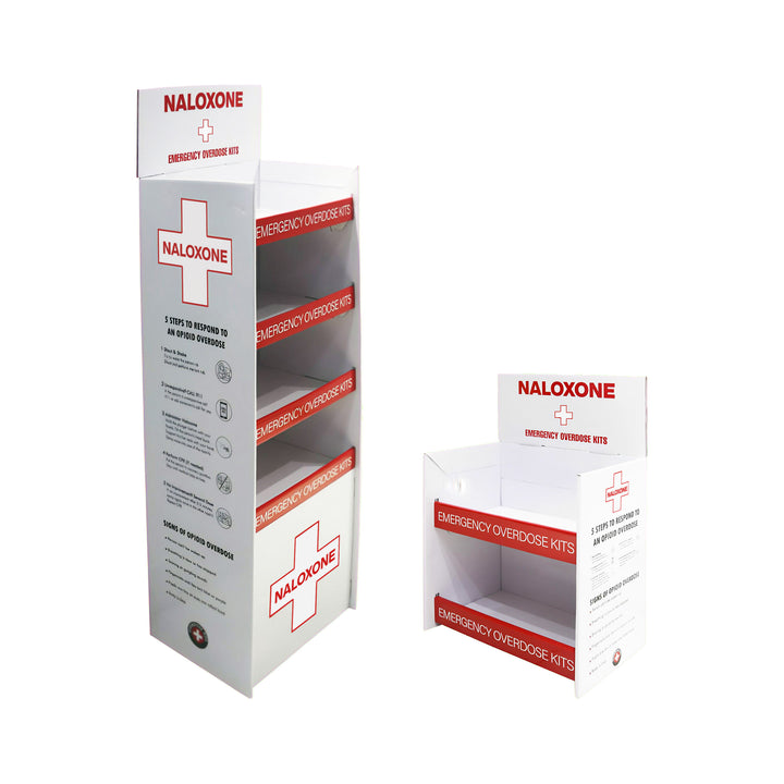 Naloxone Distribution Tabletop Stand - Holds 24 Boxes of Naloxone - Short Table Stand -  10