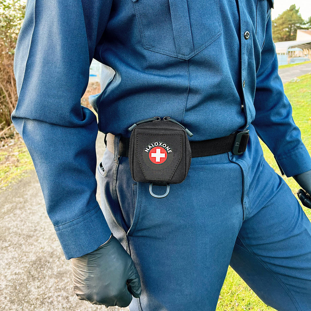 Naloxone Duty Belt Pouch + MOLLE attachment straps - Cross / Black / Single -  96836253
