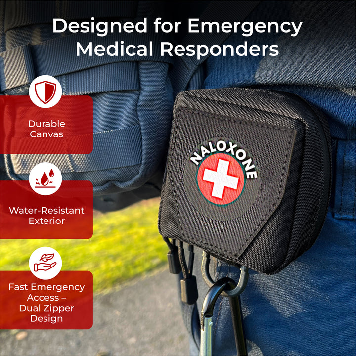 Naloxone Duty Belt Pouch + MOLLE attachment straps - Cross / Black / Single -  85409199