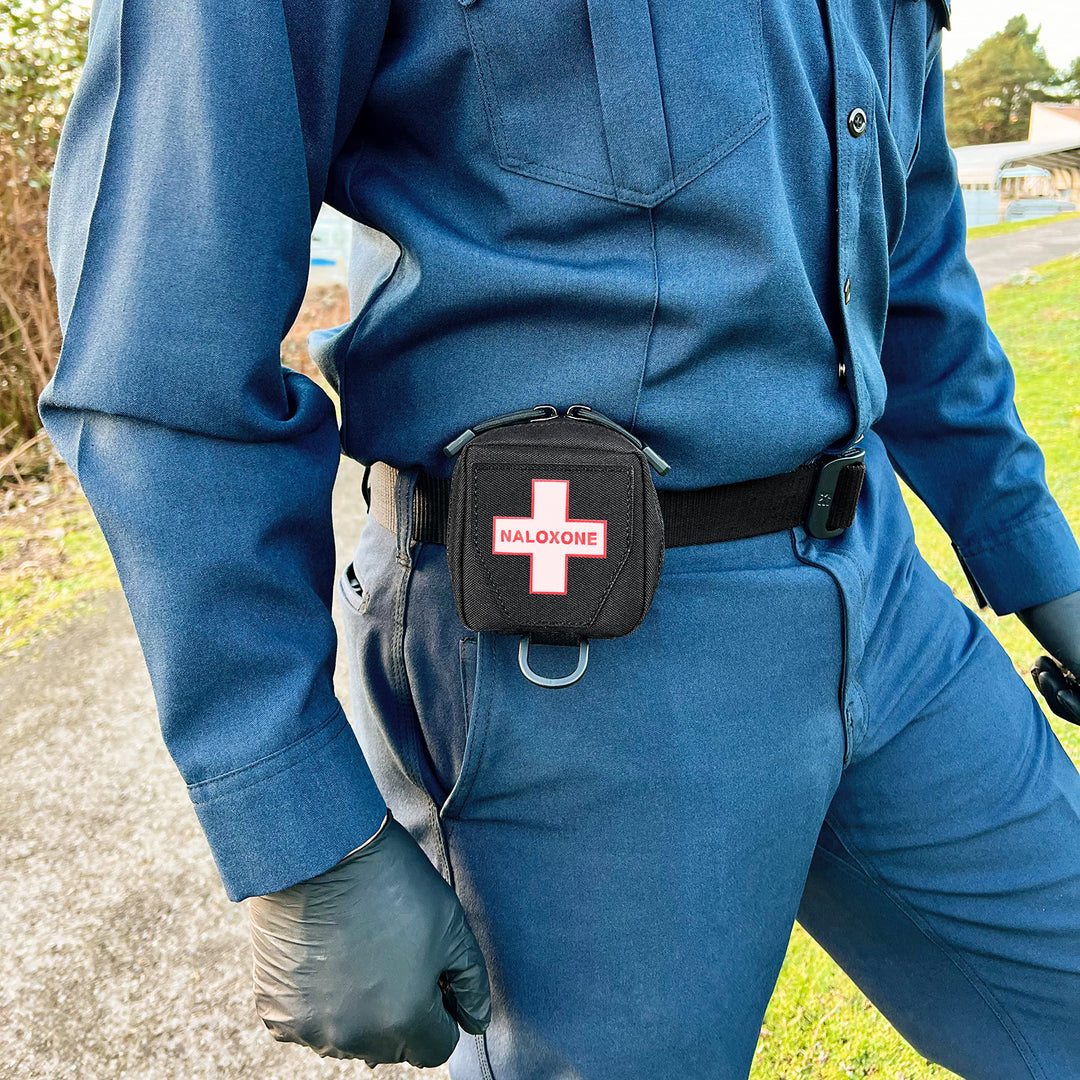 Naloxone Duty Belt Pouch + MOLLE attachment straps - Cross / Black / Single -  11478849