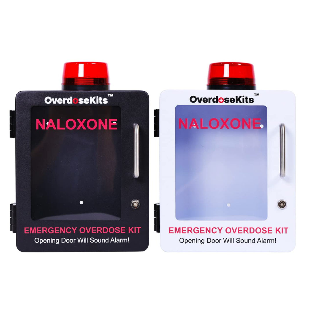 Naloxone Emergency Kit Wall Mount Cabinet Box | With Alarm & Lock | For Publicly Accessible Naloxone - Black -  32687373