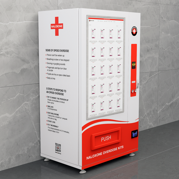 Naloxone Harm Reduction Smart Vending Machine with 49" Video Screen - 49"-- -  2