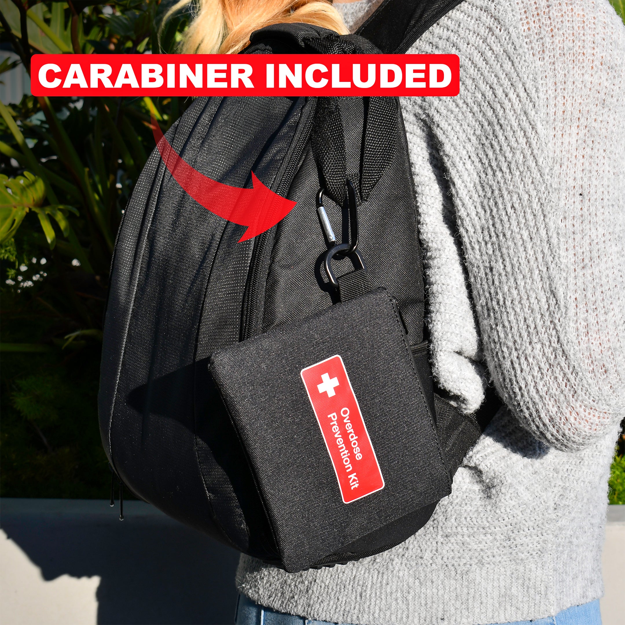 ▷ Opioid Overdose Kit Bag – Compact Canvas Case with Carabiner