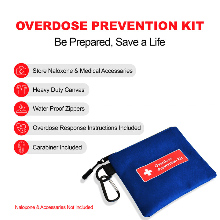 Naloxone Overdose Prevention Kit Canvas Bag - Black / Single-Black / 10 Units-Black / 100 Units-Blue / Single-Blue / 10 Units -  17