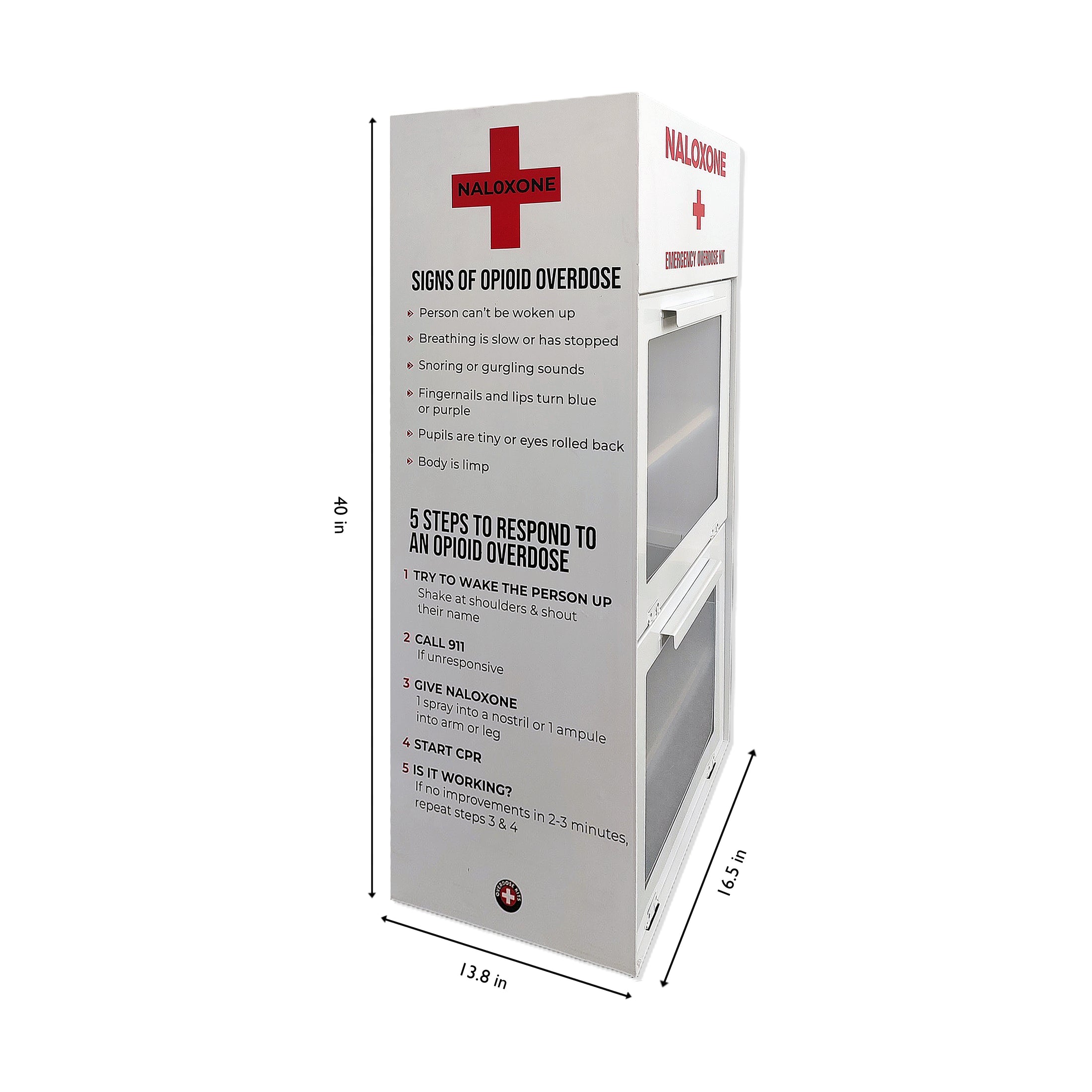 Naloxone Distribution Metal Box ( Holds 100 Narcan Boxes) – Overdose Kits