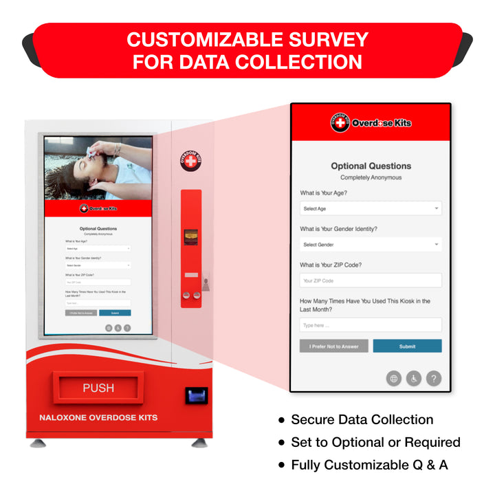 Naloxone Harm Reduction Smart Vending Machine with 49" Video Screen