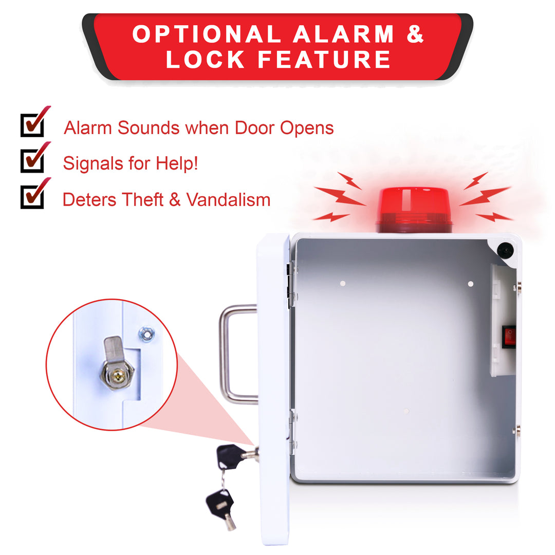 STOP THE BLEED Trauma Bleeding Control Kit + Emergency Wall Mount Cabinet