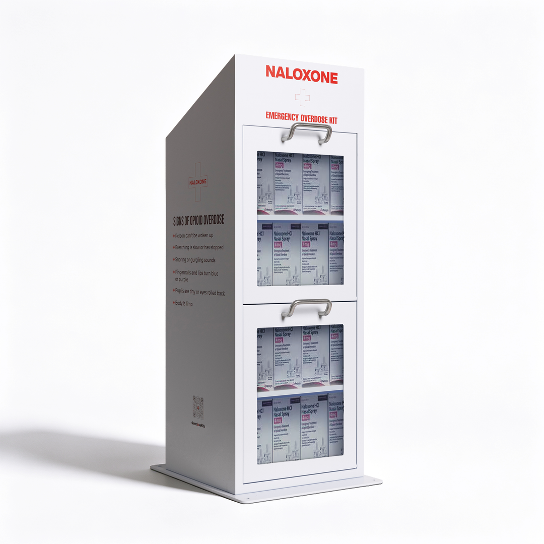 Naloxone Distribution Metal Box - Holds 100 Boxes