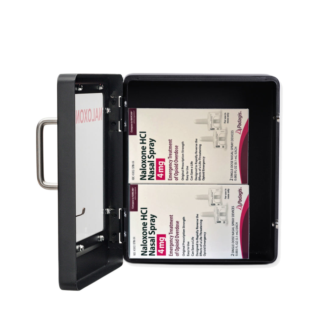 Naloxone Emergency Kit Wall Mount Cabinet Box – Public Access with Optional Alarm