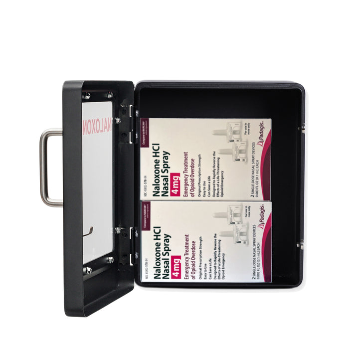 Naloxone Emergency Kit Wall Mount Cabinet Box – Public Access with Optional Alarm