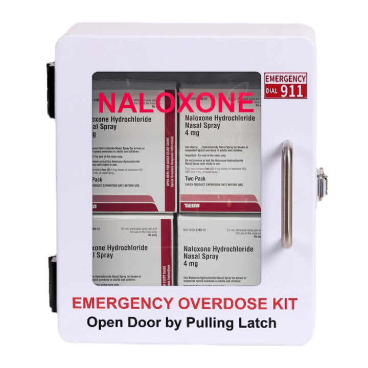 Outdoor Naloxone Emergency Kit Wall Mount Cabinet with Sign - No Alarm or Lock - Default Title -  2