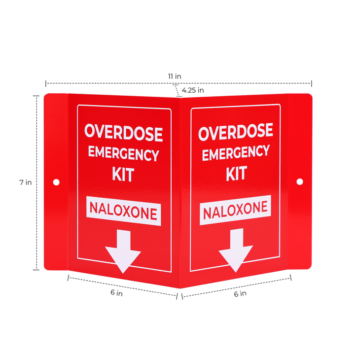 Overdose Emergency Kit Naloxone 3D Red Sign - Default Title -  9