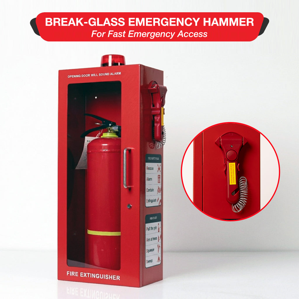 Fire Extinguisher Wall Mount Cabinet with Alarm & Lock – Available 5 lb & 10 lb Sizes