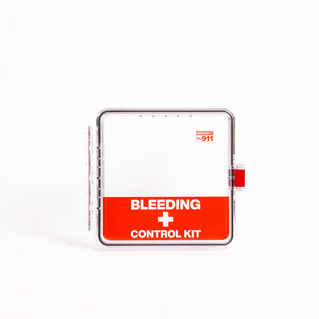 STOP THE BLEED Trauma Bleeding Control Kit + Emergency Outdoor Wall Mount Cabinet - Default Title -  12