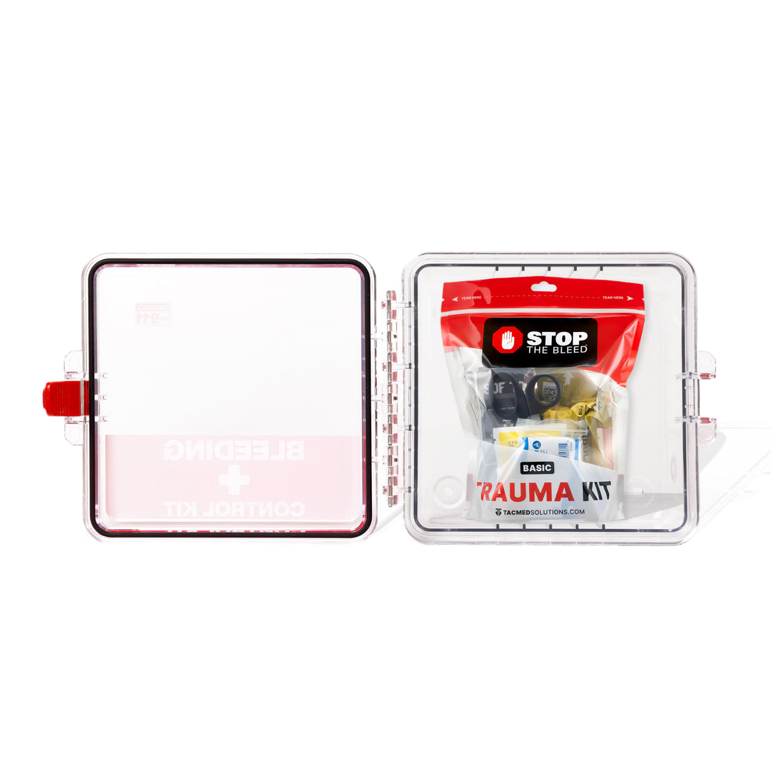 STOP THE BLEED Trauma Bleeding Control Kit + Emergency Outdoor Wall Mount Cabinet - Default Title -  2