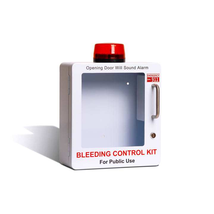 STOP THE BLEED Trauma Bleeding Control Kit + Emergency Wall Mount Cabinet - Station + 6 Kits-Cabinet + 1 Kit -  26