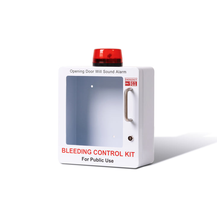 STOP THE BLEED Trauma Bleeding Control Kit + Emergency Wall Mount Cabinet - Station + 6 Kits-Cabinet + 1 Kit -  28