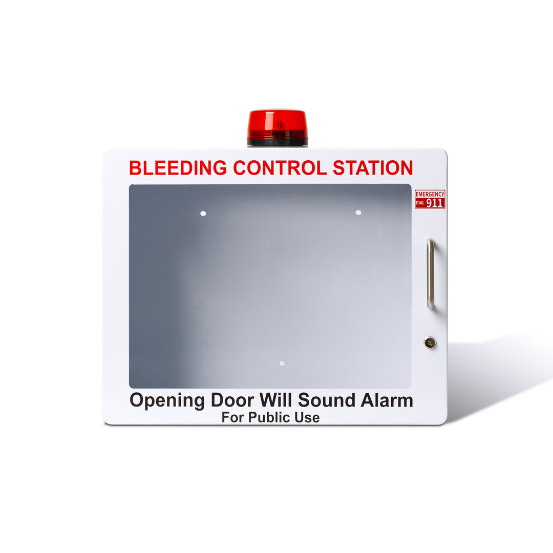 STOP THE BLEED Trauma Bleeding Control Kit + Emergency Wall Mount Cabinet - Station + 6 Kits-Cabinet + 1 Kit -  11